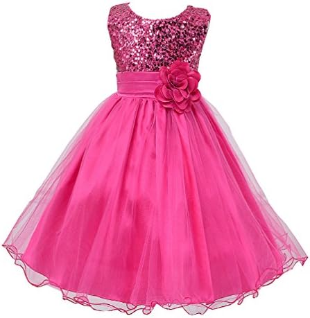 WocauWocau Little Girls' Sleeveless Flower Dress