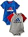 adidas Baby Boys' 2 Pack Bodysuits, Assorted, 3 Months