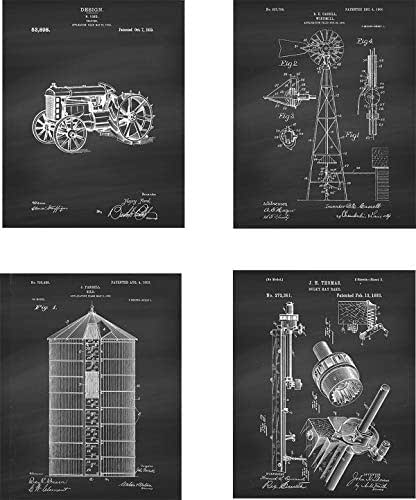 Amazon.com: Farming Patent Wall Art Prints on Chalkboard Background