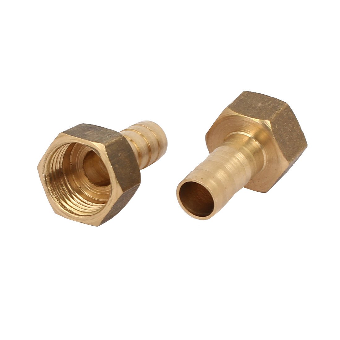 Sourcingmap 3/8BSP Female Thread 10mm Hose Barb Brass Tubing Coupler Connector Fitting 2pcs