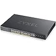 ZYXEL 24-Port PoE Switch Gigabit Ethernet Smart (GS1920-24HPV2) - Managed, with 24x PoE+ @ 375W, 4x SFP, Optional Nebula Cloud Management, Rackmount, Limited Lifetime Protection