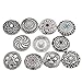 Souarts 20mm Pack of 6pcs Random Mixed Antique Silver Color Snap Button Jewelry Charms