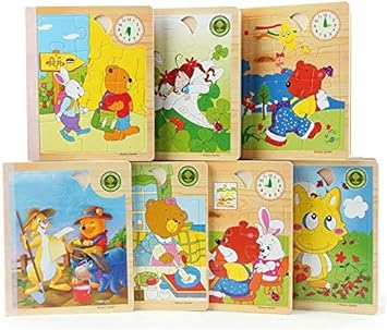 Grizzly 66 Pieces Wooden 3D Themed Puzzle Story Book Jigsaw Puzzle (Set of 3)
