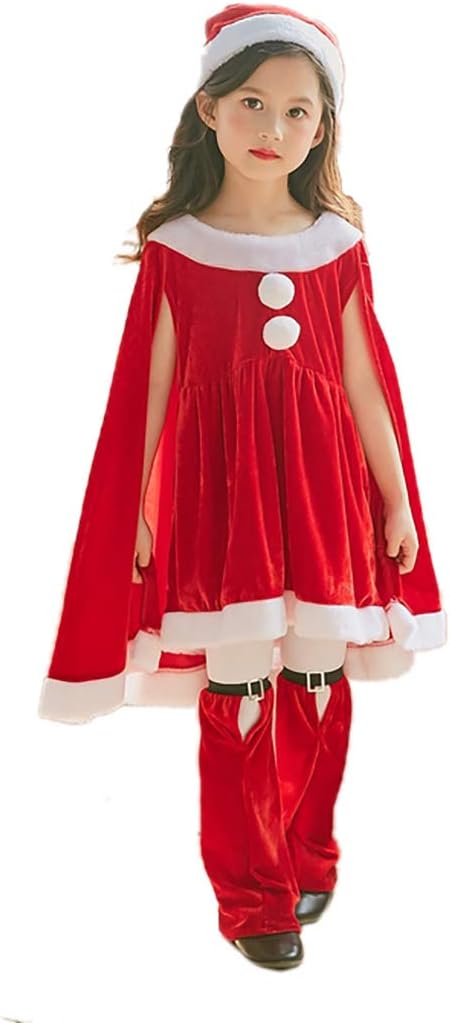 Amazon S C Live クリスマスコスプレ衣装 子供 キッズ 女の子 男の子 超かわいい 帽子付 クリスマス仮装 キッズ クリスマスコスチューム ガールズ ボーイズ かわいいポンチョ付 クリスマスセット衣装 クリスマスワンピース サンタ衣装 クリスマス飾り X Mas Sannta