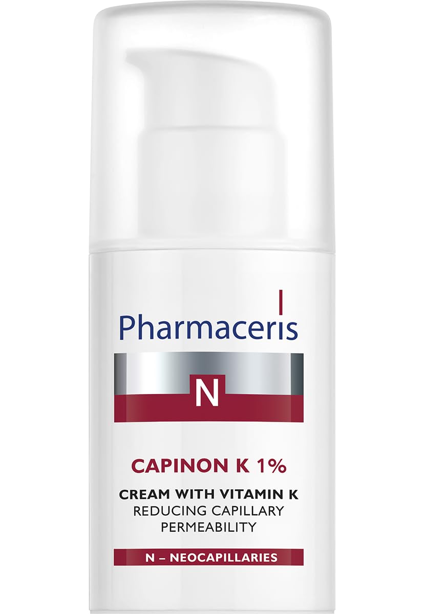 Pharmaceris N Capinon K 1%, Cream with Vitamin K, Cream for Sensitive Skin, Reduces Redness, Skin Moisturiser, Soothing Cream - 30 ml