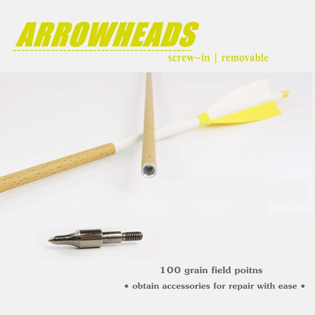 Letszhu Carbon Arrows 500 Spine with 4 Inch Helical Feathers Fletching and Field Points for Archery Targeting Shooting (6 Pack) : Sports & Outdoors