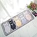 ZebraSmile Cartoon Cat Flannel Home Entrance Door Mat Indoor Mat Entry Doormat Entryway Door Mat Entryway Front Door Rug for Bedroom Indoor Mat Non Slip Back Office Doormat
