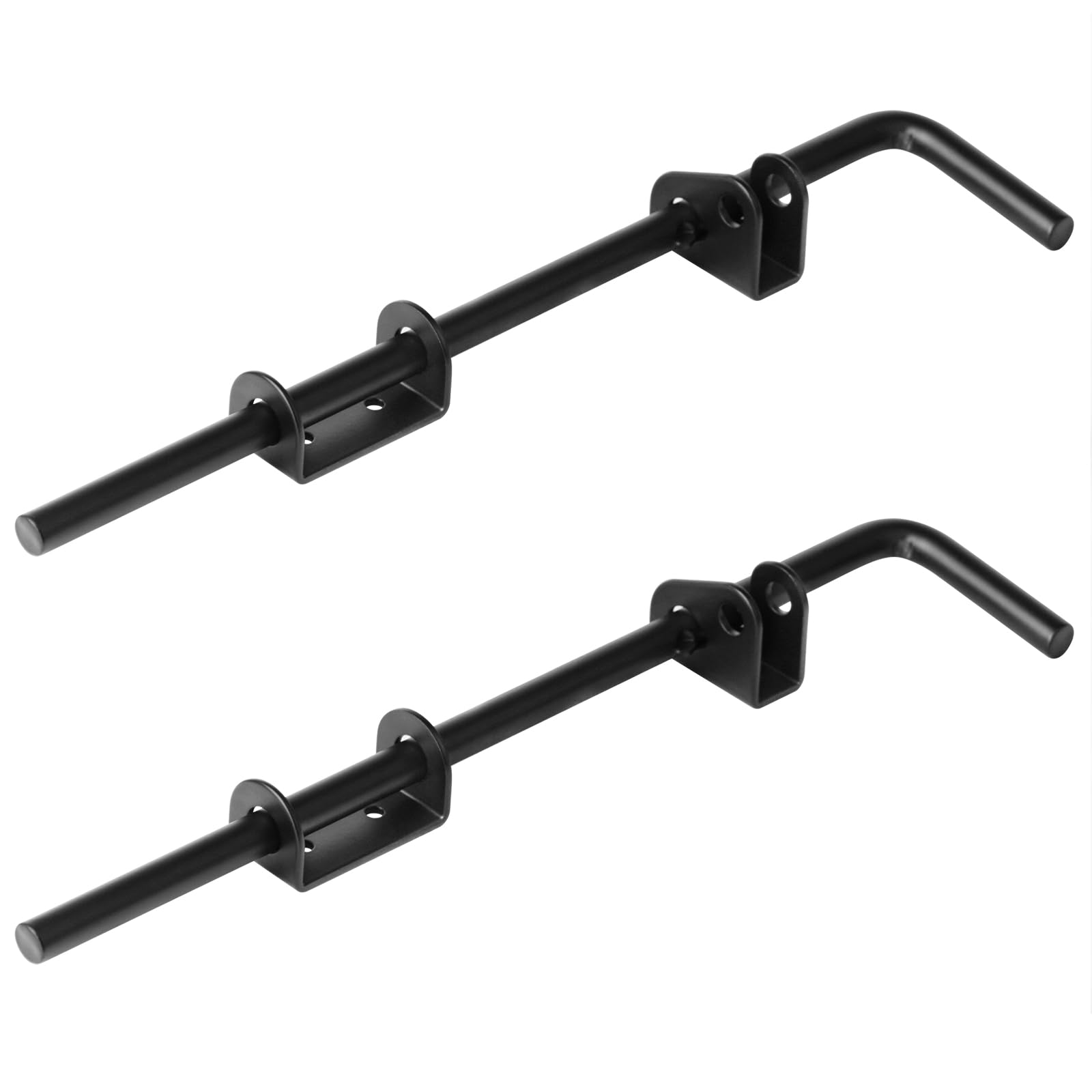 Photo 1 of OTTFF 2 Pack 14" Black Cane Bolt Gate Latch, Steel Ground Slide Drop Rod for Barn Fences, 1/2" Diameter