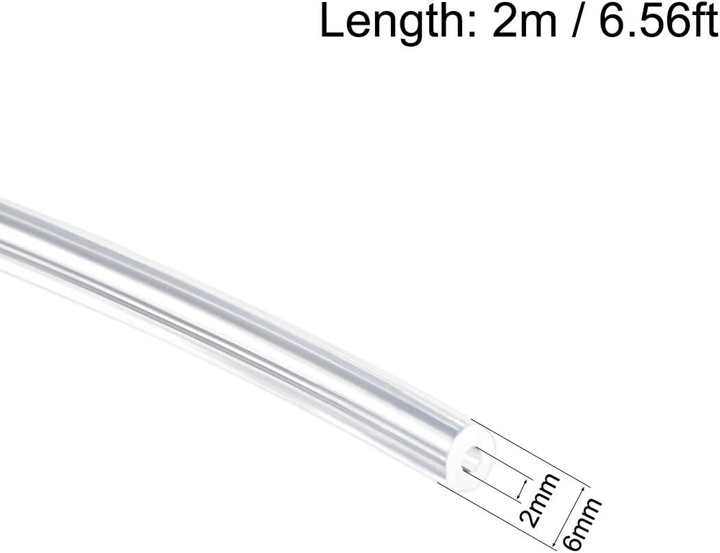 sourcing map Silicone Tubing 2mm ID x 6mm OD 2m Silicone Rubber Tube Air Hose Water Pipe for Pump Transfer Clear - Image 3