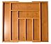 BirdRock Home Bamboo Expandable Utility Drawer Organizer – Utensil Silverware – Spoon Knife Fork – 17.5 Inch – Large – Natural Wood – Tray – Adjustable Kitchen Organization