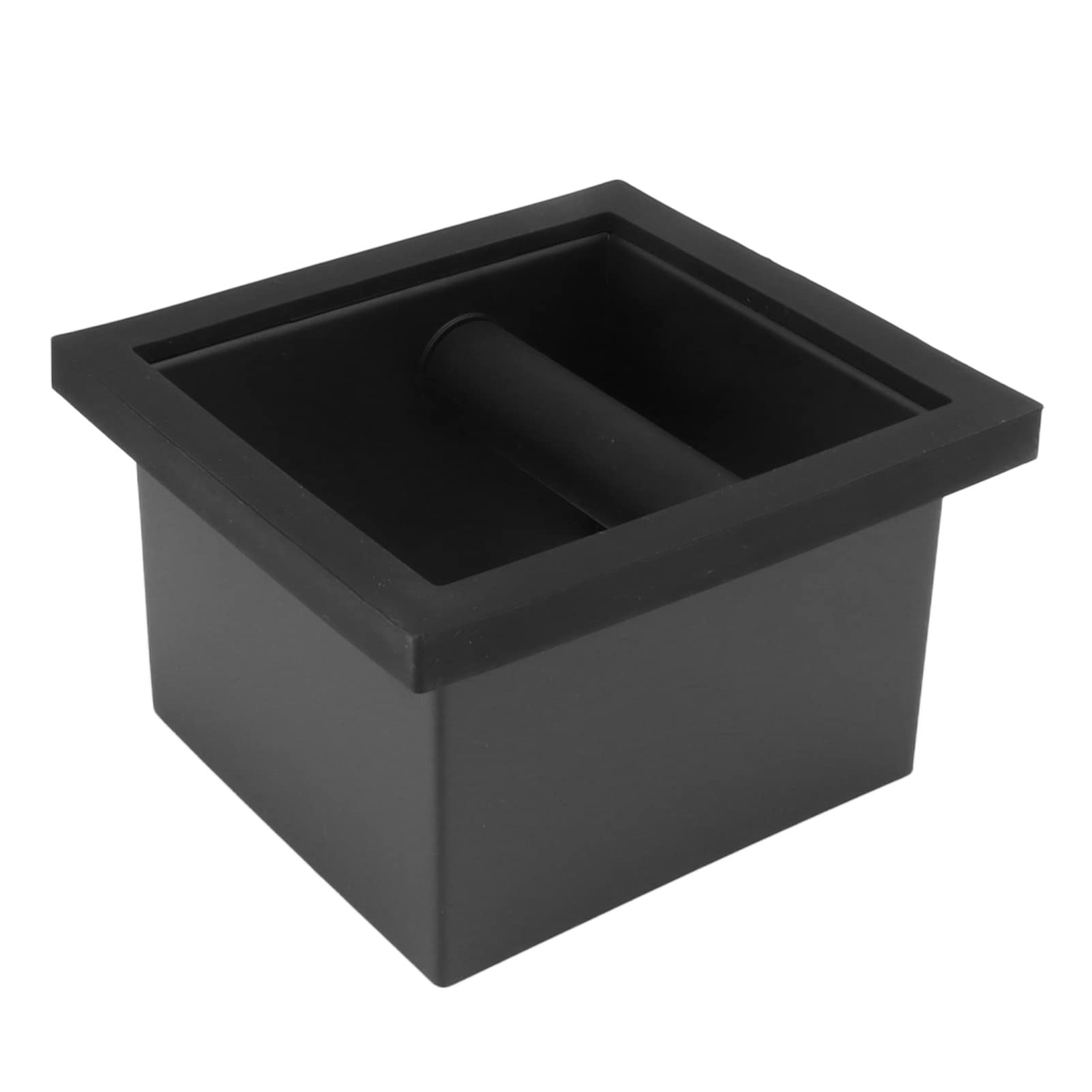 Coffee Knock Box,34.4" PTFE Steel Coffee Grounds Knock Box, Black Knock Residue Box with for Removable Knock Bar and Non-Slip Base for Making Coffee