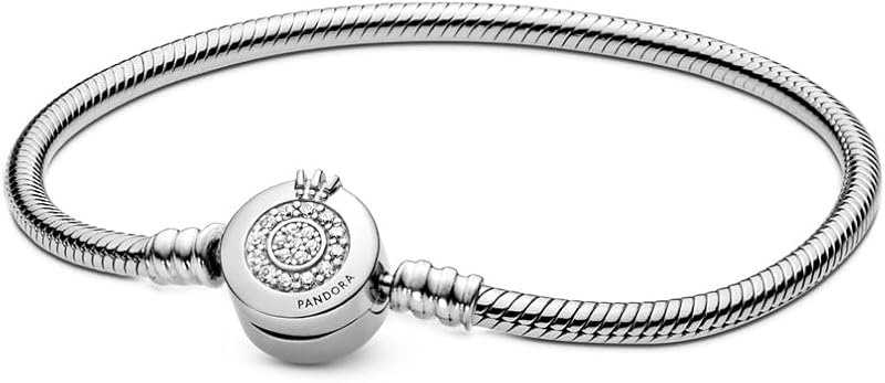 Pulseira Coroa O Serpente Brilhante em prata, 21cm, 599046C01-21