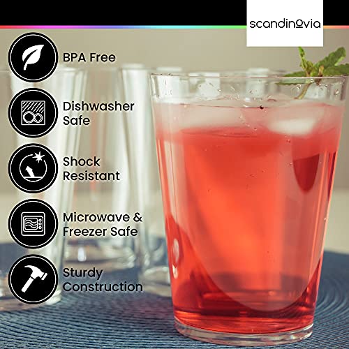 SCANDINOVIA 32 oz Unbreakable Premium Drinking Glasses Tumbler (Set