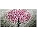 Desihum-3D Art Pink Flowers Oil Paintings On Canvas Long Square Modern Wall Art Home Decor Artwork for Living Room Dinning Room Office Abstract Picture.(20