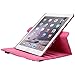 iPad Air 2 Case - E LV iPad Air 2 Case Cover SHOCK ABSORPTION (ROTATING STAND) PU LEATHER Case Cover for iPad Air 2 - [FLOWER PURPLE]