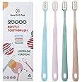 newrichbee [Upgrade Version 4 Pack Micro Nano Extra Soft Toothbrush for Adult,20000 Soft Bristle Toothbrush for Sensitive Teeth or Gum Clean Effectively