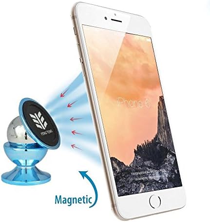 Car Mount,FOTENG Rotatable Flexible Mini 360 Degree Rotation One Step Mounting Magnetic Car Mount Holder for iPhone 6/6S Plus and Android Cellphones - Blue