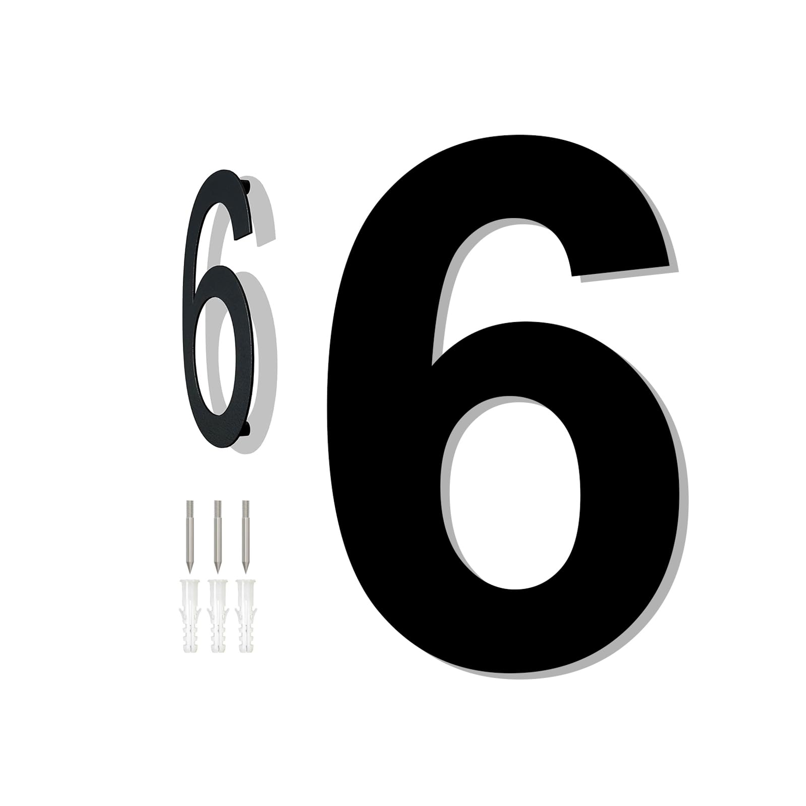 HKFENG 8 inch Large House Numbers Plates for Outside Floating Stainless Steel 304 Home Street Number Sign Door Numbers Screw On Address Door Number for Outside Easy to Install Matte Black
