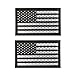 Baotu 2x3.5 Reflective Black US USA American Flag Morale Tactical Patches Hook-Fastener Backing (2 Pack)