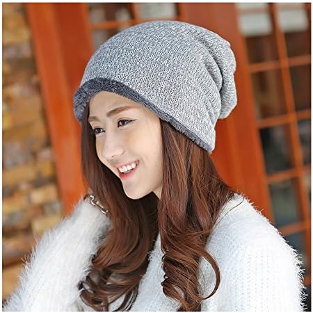 CHINACME Fashionable Thermal Hat Warm Winter Cap Unisex Style (TWO-TONE LIGHT GREY)