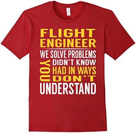 Mens Flight Engineer Solve Problems TShirt Medium Cranberry