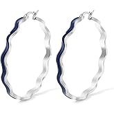 TaYolnFaSo Enamel Hoop Earrings for Women 18K Real Gold Plated Hypoallergenic C-Shaped Earring Colorful Enamel Jewelry Valentine's Day Gift for Wife Girlfriend