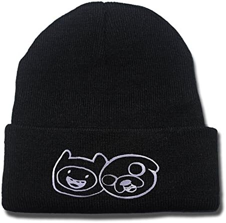 QIANGWEI Adventure Time With Finn And Jake Logo Beanie Fashion Unisex Embroidery Beanies Skullies Knitted Hats Skull Caps