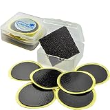 Lumintrail Glueless Bike Tire Patch Kit w/ 6 Adhesive Bicycle Tube Puncture Repair Patches, 1 Sandpaper, 1 Portable Case (2 Packs)