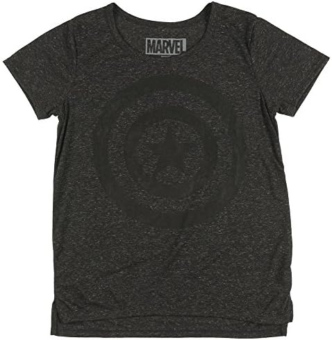 Marvel Comics Black Captain America Shield Juniors Shirt
