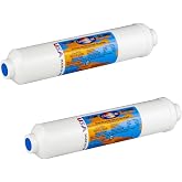 IPW Omnipure CL10ROT33-B T40 GAC Filter, 10 x 2 in | Acid Washed Coconut Inline Filter, 1/4 in NPT, Granulated Activated Carbon, 1-Pack, 2 Pack