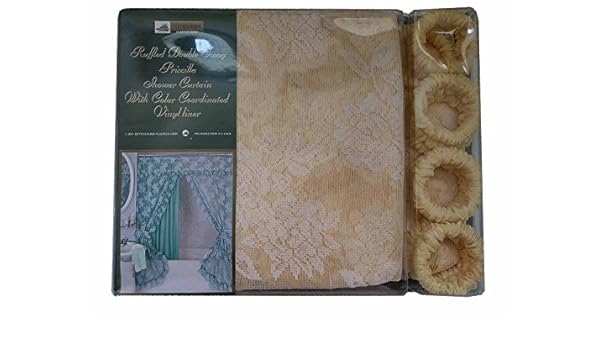 Amazon Com Better Home Yellow Ruffled Double Swag Priscilla