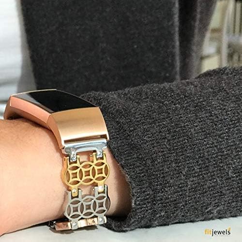 Band Flower of Life for Fitbit Charge 4 & 3 - hypoallergenic - Silver, Rose Gold or Tri-Color finish - stainless steel - Jewelry for Fitbit Charge 3 (No Tracker)