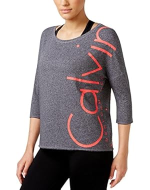 Calvin Klein Performance Womens Logo Heathered Shirts & Tops