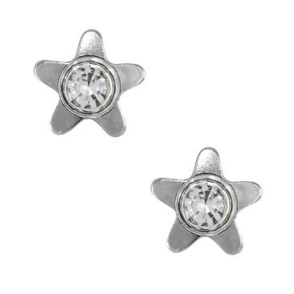 Studex Tiny Tips 4mm Star and Crystal Centre Stainless Steel Childrens Hypo-allergenic Stud Earrings