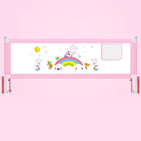 Amazon Co Jp 子供のベッドレール 幼児の安全を保護するためのベッドレール 幼児が手を握らないように高さ94cmで補強 ピンク 1 2m ホーム キッチン