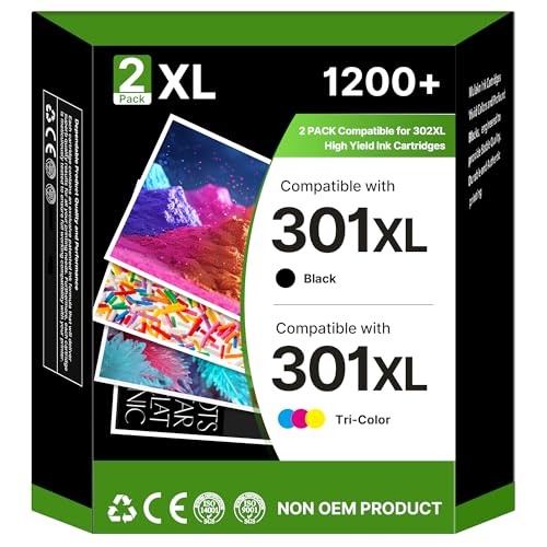 301XL Ink Cartridges Replacement for HP 301 Black and Colour Ink for HP 301XL Ink for Envy 4500 4507 4520 5530 4502 DeskJet 1000 1050 2050 2510 3050 1510 OfficeJet 2620 4630 4632 2622