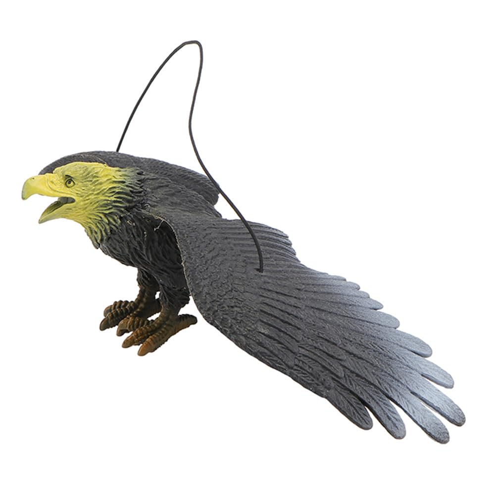 TOPBATHY Large Simulation Eagle Toy Bird Deterrent Hanging Ornament, Plastic Model for Garden and Home Decor, 2pcs Set