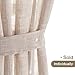 jinchan Sheer French Door Curtains Linen Textured French Door Panel 40 inches Long Curtains for French Doors with Single Tieback Taupe 1 Panel
