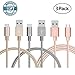 MCUK 3Pack 10FT Micro USB Cable Premium Micro USB Cable High Speed USB 2.0 A Male to Micro USB Sync and Charging Cables for Samsung, HTC, Motorola, Nokia, Android, and More 10ft(Gold+Grey+Pink)