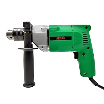 Aegon Ad10 Heavy Duty Rotary Drill with Chuck For Concrete, Masonry, Metal, Plastic, Wood Drilling (550 W, 10 mm, 1250 Rpm, Green)