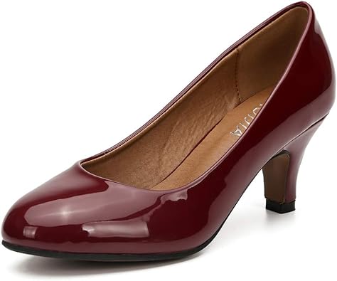 Amazon Com Liuruijia Women S Closed Round Toe Kitten Heels