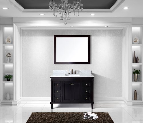 Click Here to See More Images Virtu USA ES-40048-WMSQ-ES Tiffany 48-Inch Single Bathroom Vanity Set, Espresso