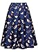 Afibi Womens African Print Skirt Boho Flare Pleated Midi Skirt with Pockets