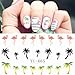 Born Pretty 1 Sheet Hawaii Coconut Tree Nail Art Water Decals flamingo design Transfers Stickers