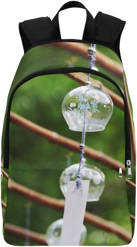Colorful Japanese Wind Chime Casual Daypack Travel Bag College School Backpack for Mens and Women