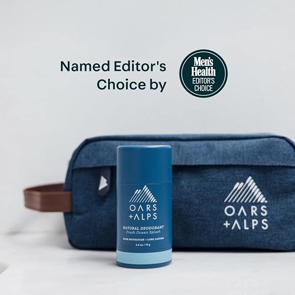 OARS + ALPS ALUMINUM FREE DEODORANT FOR MEN | LONG LASTING ODOR PROTECTION, CLEAR & FREE OF WHITE RESIDUE, ANTI-CHAFING SMOOTH GLIDE, DERMATOLOGIST TESTED, FRESH OCEAN SPLASH, 1PK, 2.6OZ