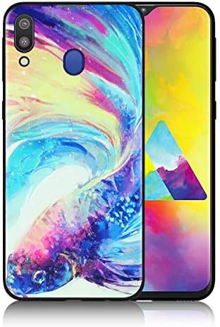 DAYNEW For Samsung Galaxy M20 Case,Soft TPU Silicone Chic Embossed Painting Varnish Process Anti-Slip Protective Back Case For Samsung Galaxy M20-#001