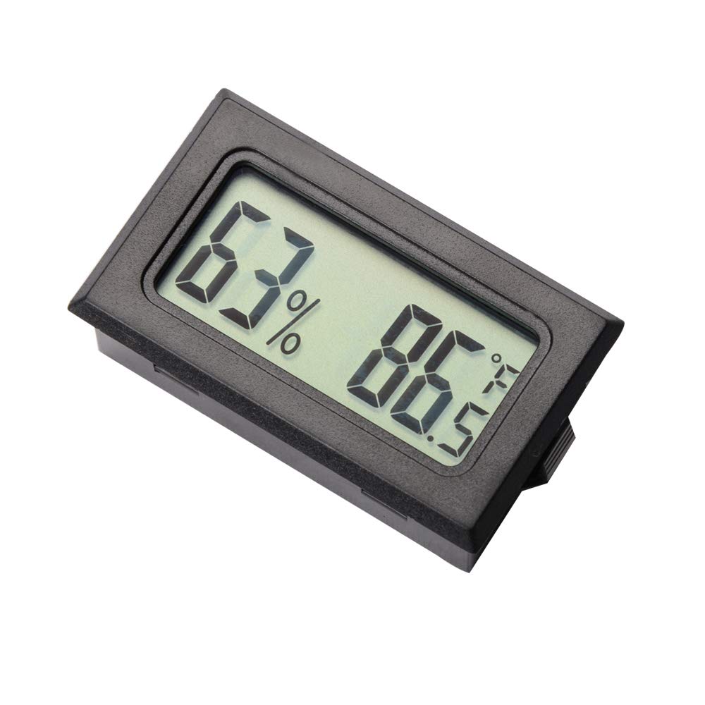 AUTIDEFY 6-Pack Mini Hygrometer Thermometer LCD Display Digital Temperature Humidity Meter Gauge for Incubators Reptile and Humidors Fahrenheit (℉)