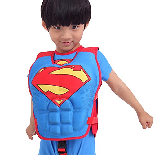 Hotlive Children's life jacket, Superman Buoyancy Aid Vest with adjustable buckle,for Kid weighing 26 to 55 pounds aged 2-8 years to learn swimming assist equipment - Thumbnail 5