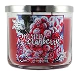 Bath & Body Works Home Frosted Cranberry Scented Candle 3 Wick 14.5 Oz Holiday 2015